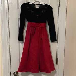 Rare Edition Black and Red Fit and Flare Dress for Formal Occasions
